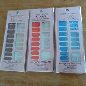 3 packs of Dashing Diva nail strips.  Like Color Street & Incoco